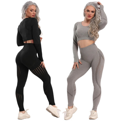 Push Up Leggings Long Sleeve Workout Tops