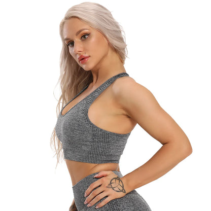 Vest Backless Solid Running Gym Bra