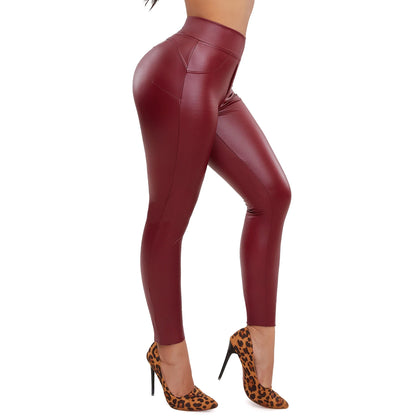 Thin Velvet PU Leggings for Women