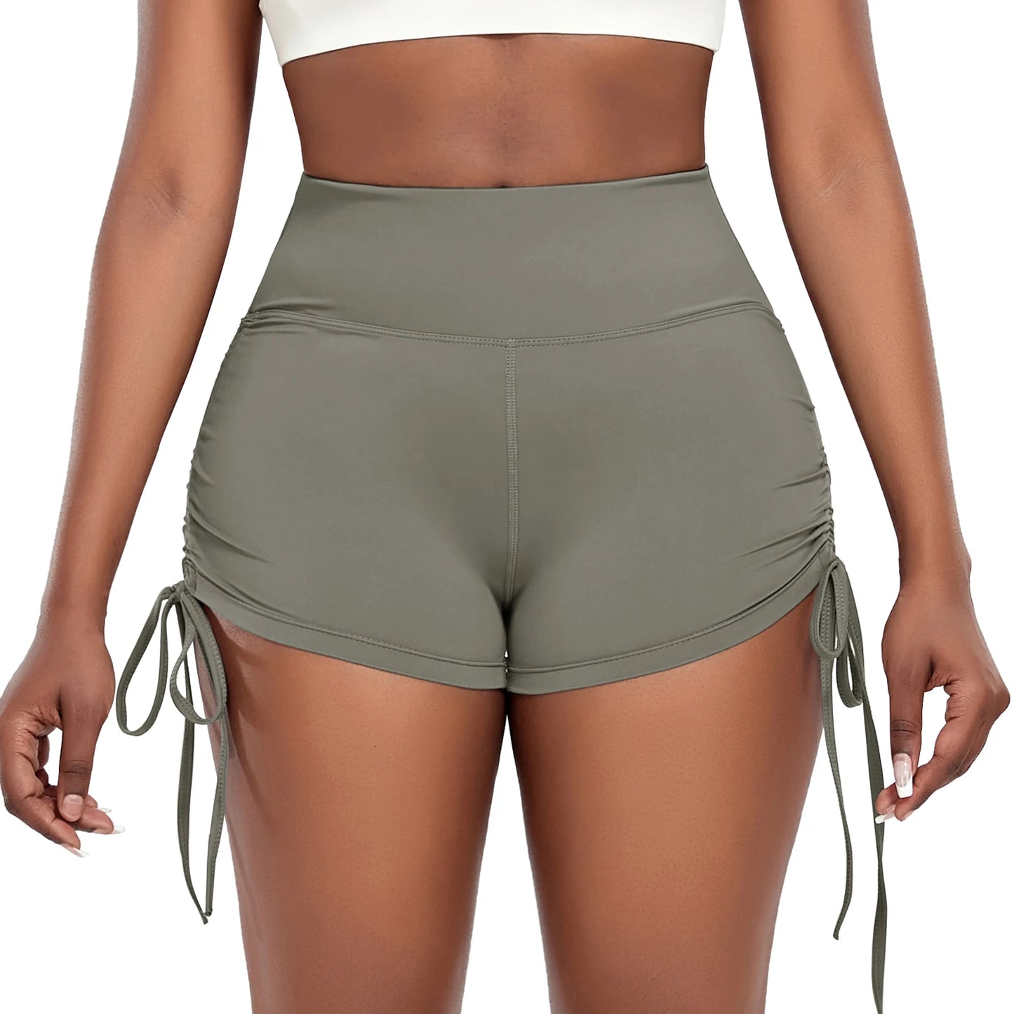 Side Drawstring Yoga Shorts for Fitness