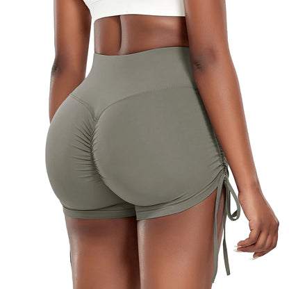 Side Drawstring Yoga Shorts for Fitness